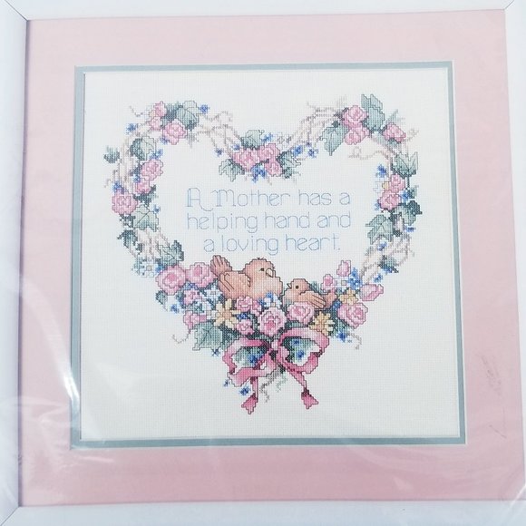 Vtg. Counted X-Stitch Kit "Mother's Hand & Heart" - Picture 2 of 6